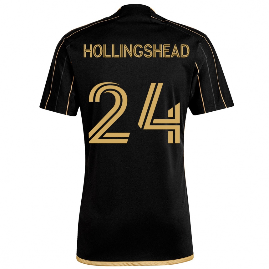 Kids Football Ryan Hollingshead #24 Black Gold Home Jersey 2024/25 T-Shirt Za