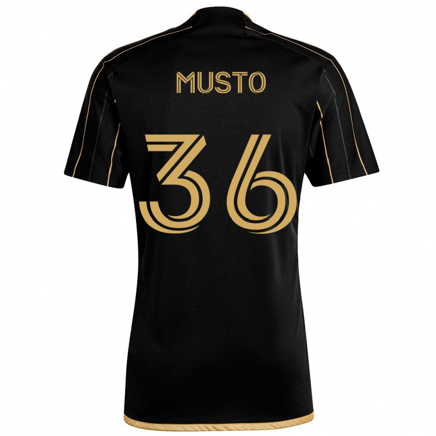 Kids Football Tommy Musto #36 Black Gold Home Jersey 2024/25 T-Shirt Za