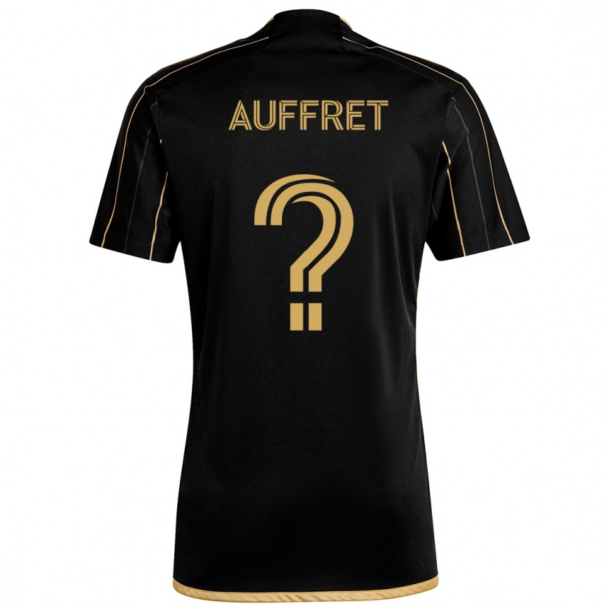 Kids Football Dylan Auffret #0 Black Gold Home Jersey 2024/25 T-Shirt Za