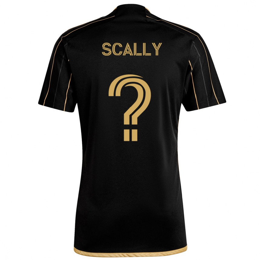 Kids Football Ethan Scally #0 Black Gold Home Jersey 2024/25 T-Shirt Za