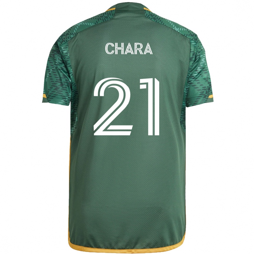 Kids Football Diego Chará #21 Green Orange Home Jersey 2024/25 T-Shirt Za