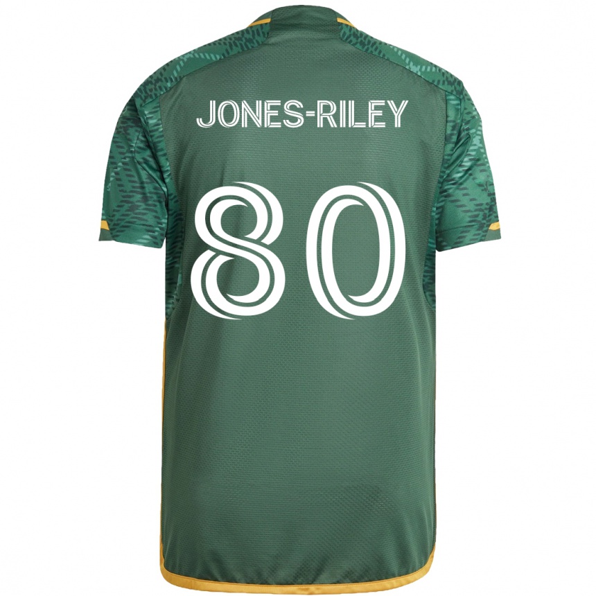 Kids Football Jaden Jones-Riley #80 Green Orange Home Jersey 2024/25 T-Shirt Za