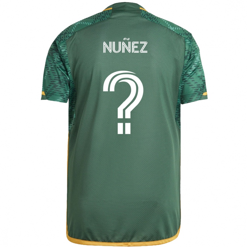 Kids Football Daniel Nuñez #0 Green Orange Home Jersey 2024/25 T-Shirt Za