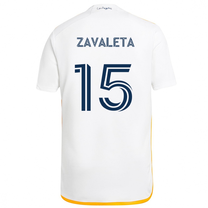 Kids Football Eriq Zavaleta #15 White Yellow Home Jersey 2024/25 T-Shirt Za