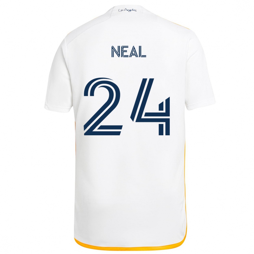 Kids Football Jalen Neal #24 White Yellow Home Jersey 2024/25 T-Shirt Za