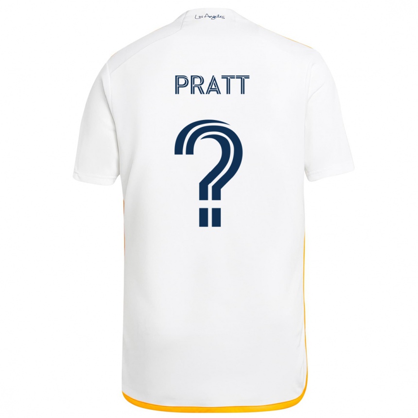 Kids Football Owen Pratt #0 White Yellow Home Jersey 2024/25 T-Shirt Za