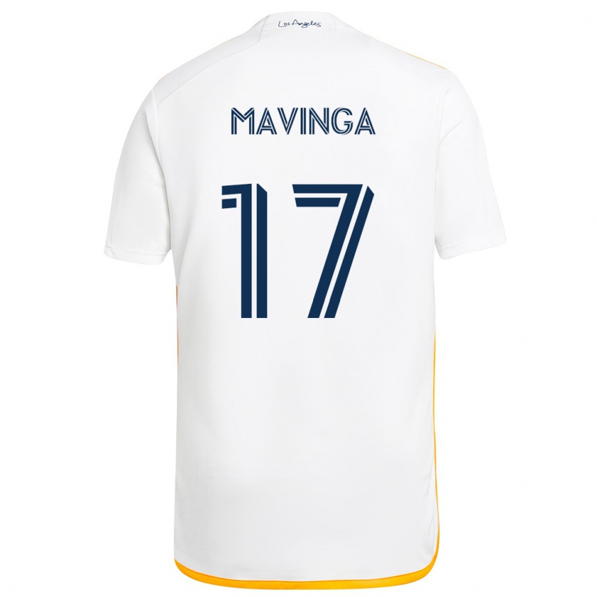 Kids Football Chris Mavinga #17 White Yellow Home Jersey 2024/25 T-Shirt Za