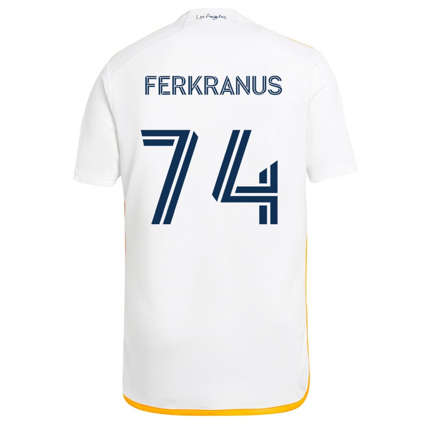 Kids Football Marcus Ferkranus #74 White Yellow Home Jersey 2024/25 T-Shirt Za