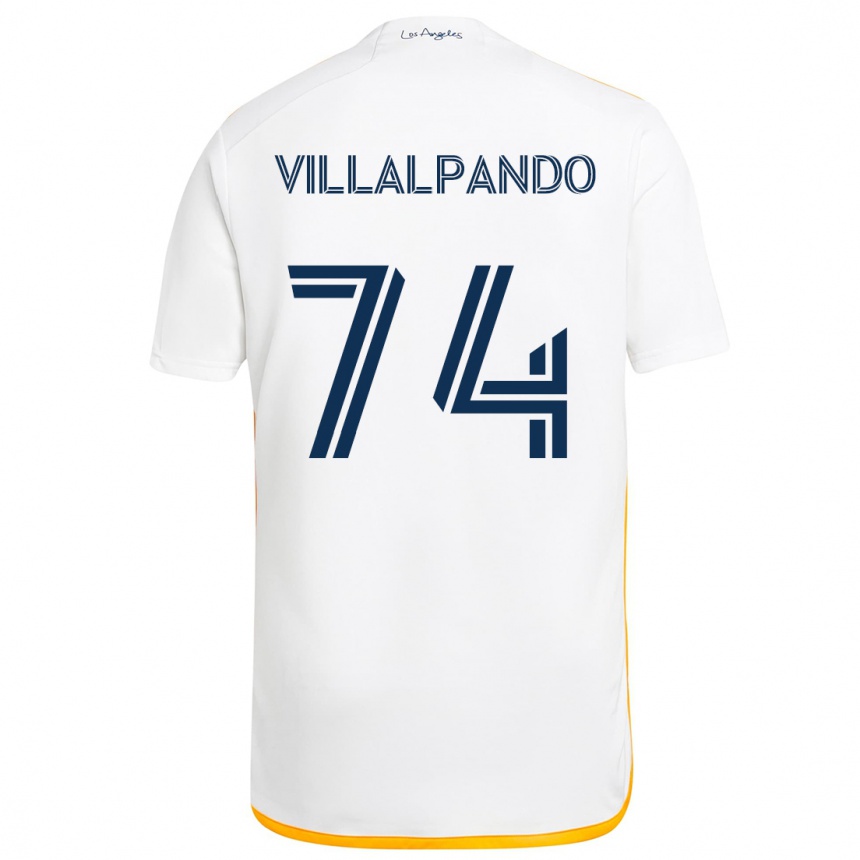 Kids Football Sergio Villalpando #74 White Yellow Home Jersey 2024/25 T-Shirt Za