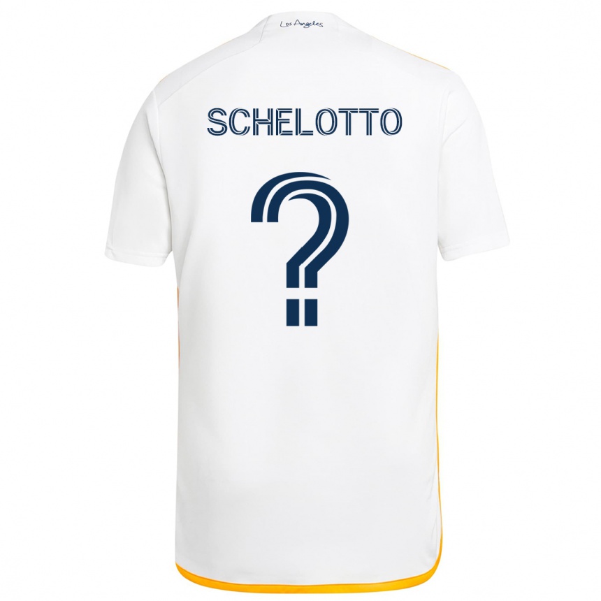 Kids Football Nicolas Barros Schelotto #0 White Yellow Home Jersey 2024/25 T-Shirt Za