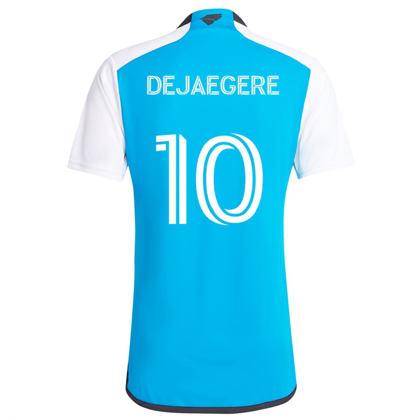 Kids Football Brecht Dejaegere #10 Blue White Home Jersey 2024/25 T-Shirt Za