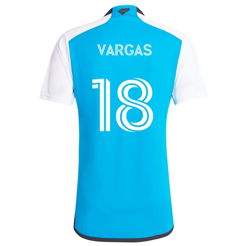 Kids Football Kerwin Vargas #18 Blue White Home Jersey 2024/25 T-Shirt Za