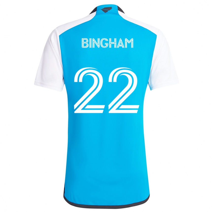 Kids Football David Bingham #22 Blue White Home Jersey 2024/25 T-Shirt Za