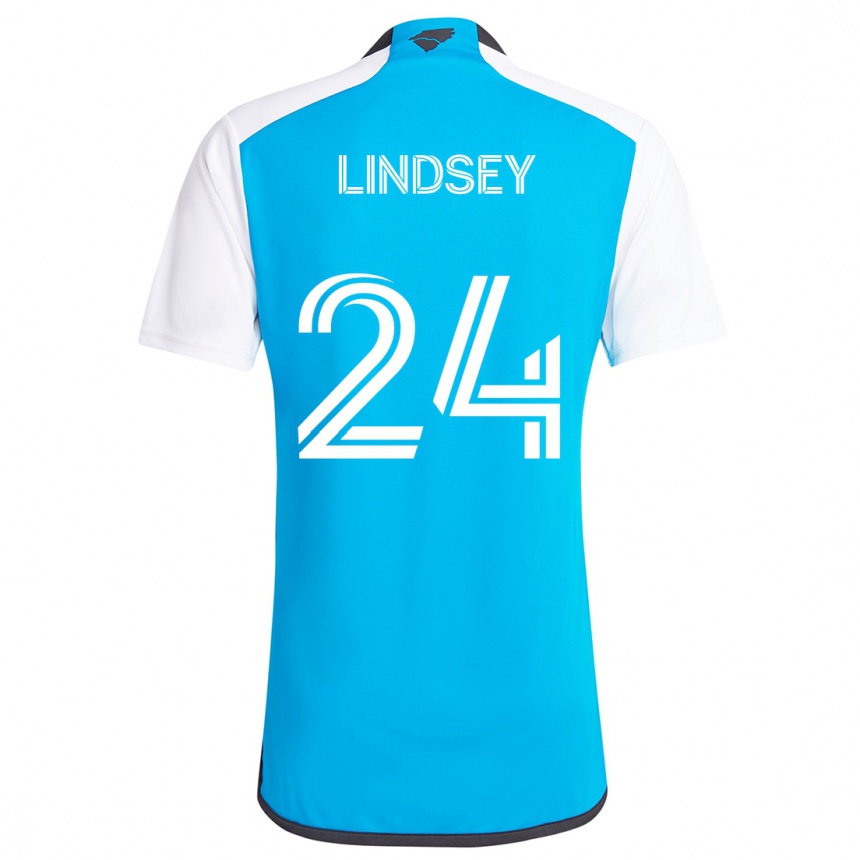 Kids Football Jaylin Lindsey #24 Blue White Home Jersey 2024/25 T-Shirt Za