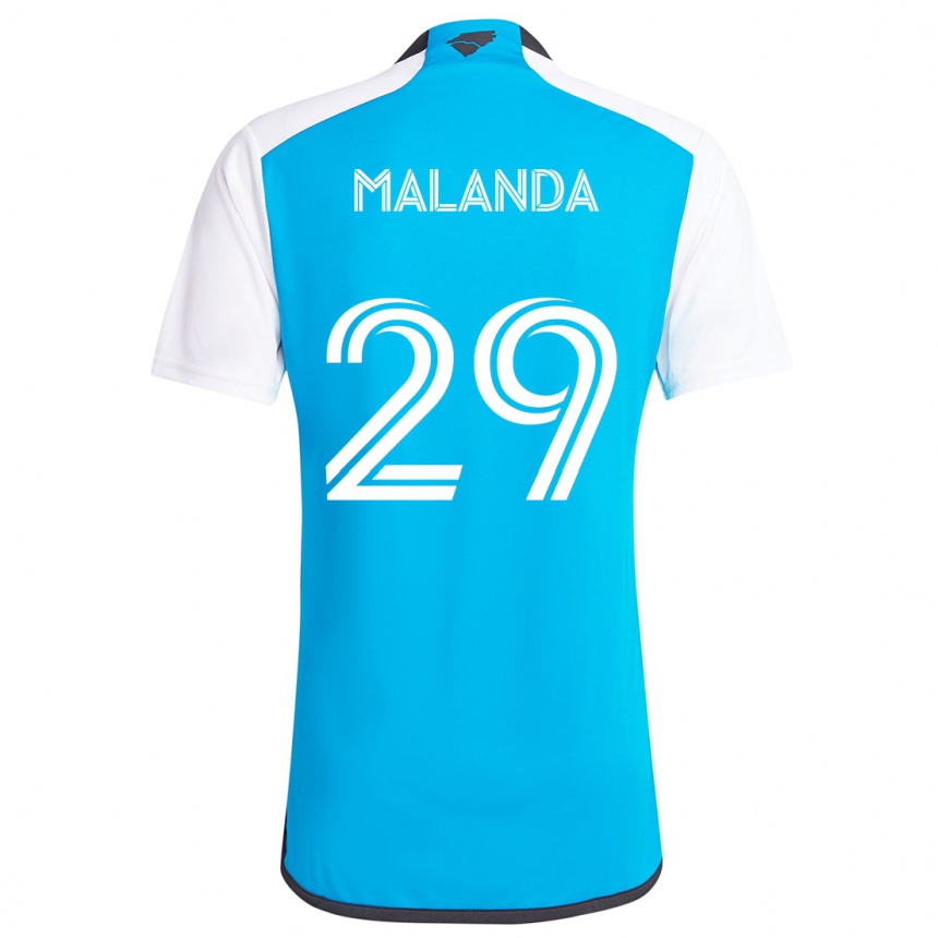 Kids Football Adilson Malanda #29 Blue White Home Jersey 2024/25 T-Shirt Za