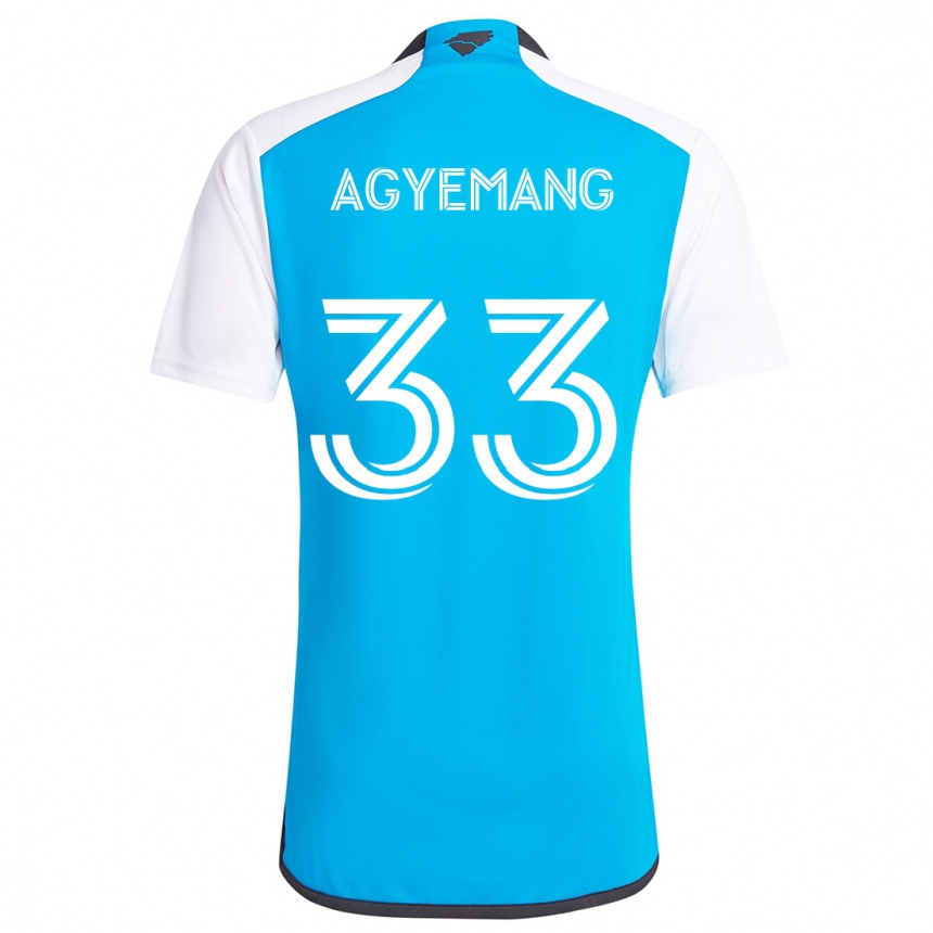 Kids Football Patrick Agyemang #33 Blue White Home Jersey 2024/25 T-Shirt Za