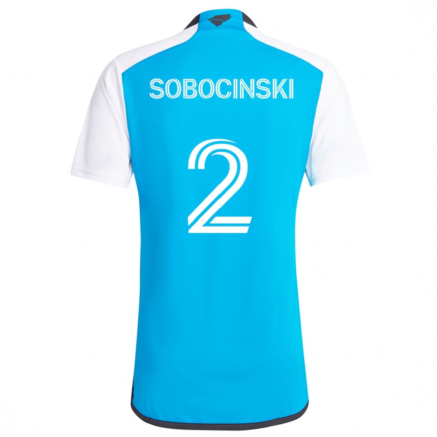 Kids Football Jan Sobocinski #2 Blue White Home Jersey 2024/25 T-Shirt Za