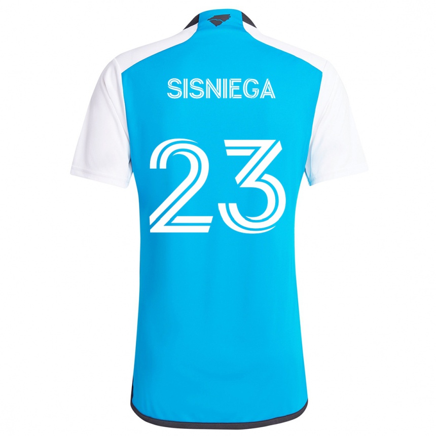 Kids Football Pablo Sisniega #23 Blue White Home Jersey 2024/25 T-Shirt Za