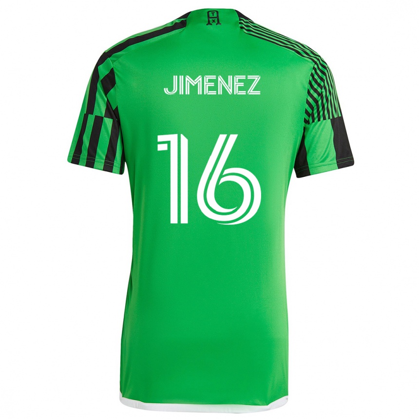 Kids Football Héctor Jiménez #16 Green Black Home Jersey 2024/25 T-Shirt Za