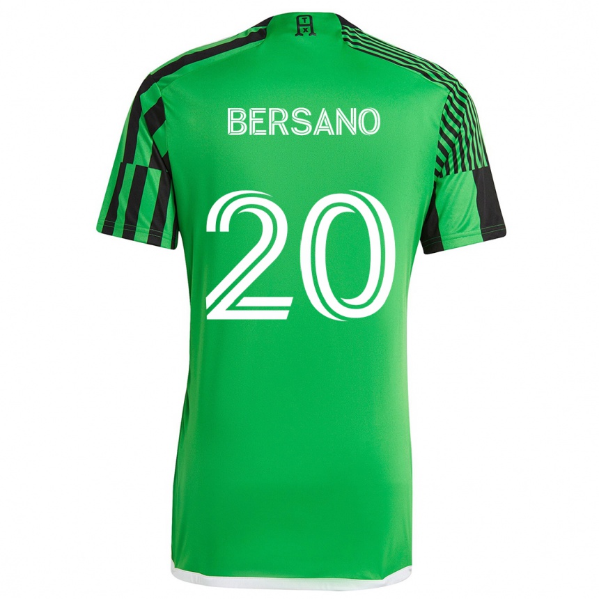 Kids Football Matt Bersano #20 Green Black Home Jersey 2024/25 T-Shirt Za