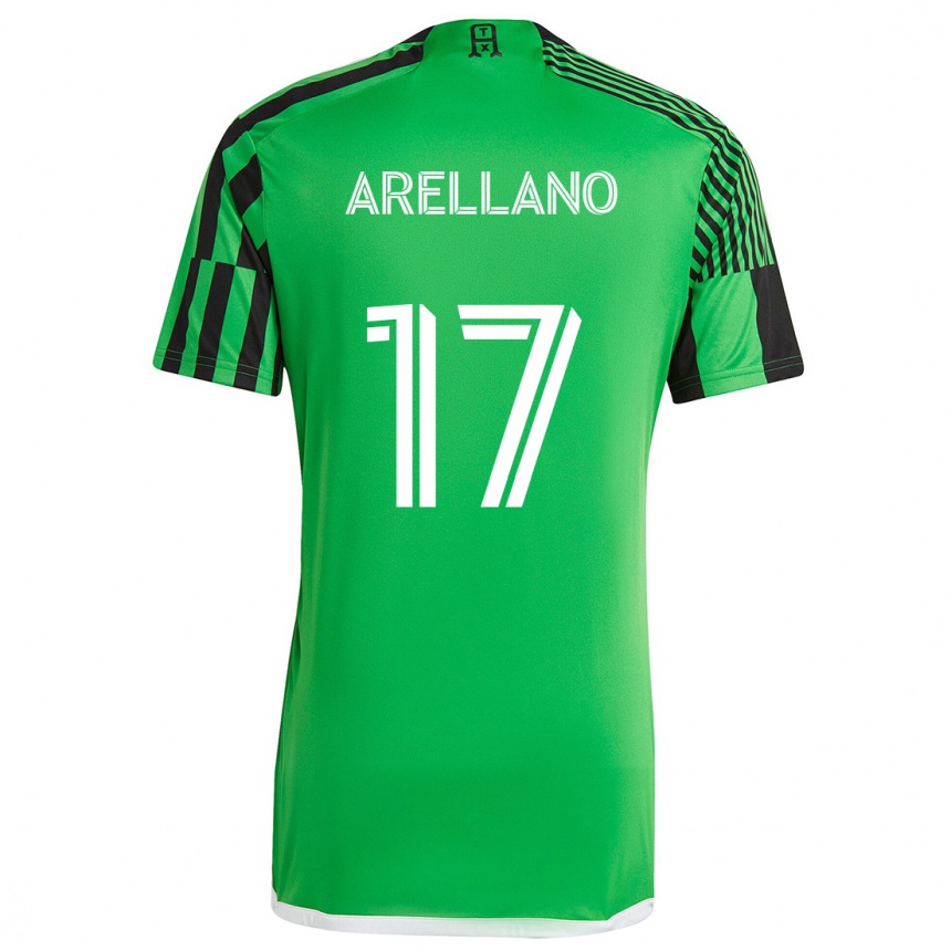 Kids Football Bryan Arellano #17 Green Black Home Jersey 2024/25 T-Shirt Za