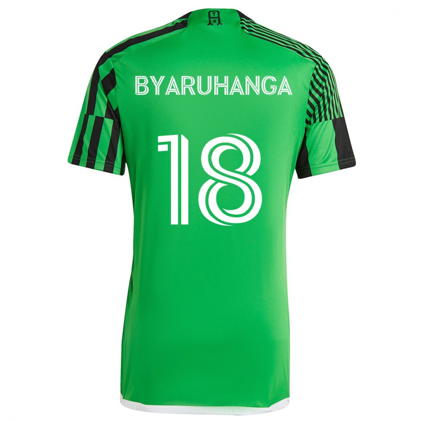 Kids Football Bobosi Byaruhanga #18 Green Black Home Jersey 2024/25 T-Shirt Za