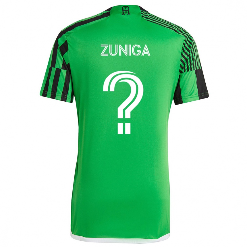 Kids Football Abner Zuñiga #0 Green Black Home Jersey 2024/25 T-Shirt Za