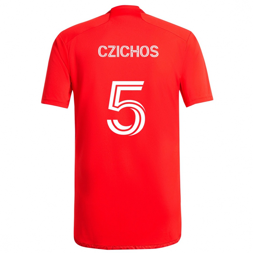 Kids Football Rafael Czichos #5 Red White Home Jersey 2024/25 T-Shirt Za