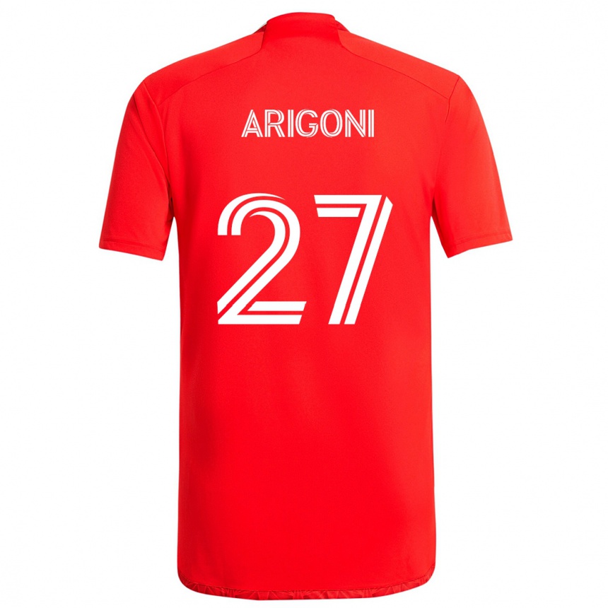 Kids Football Allan Arigoni #27 Red White Home Jersey 2024/25 T-Shirt Za