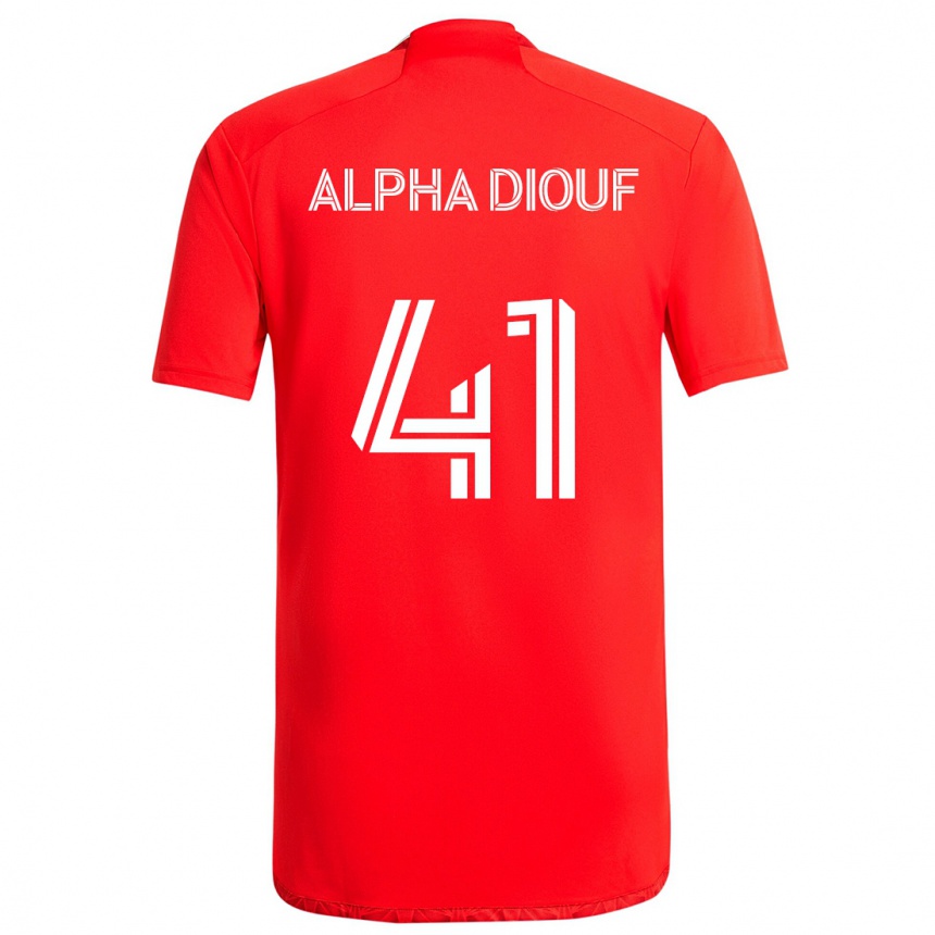 Kids Football Jean Alpha Diouf #41 Red White Home Jersey 2024/25 T-Shirt Za