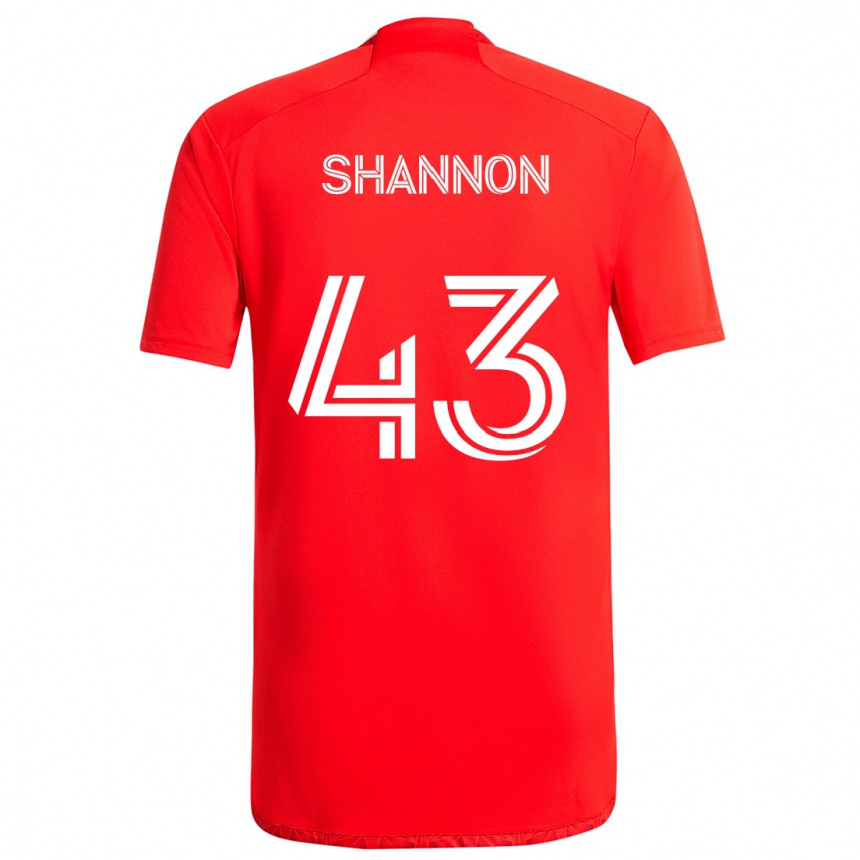 Kids Football Jaylen Shannon #43 Red White Home Jersey 2024/25 T-Shirt Za