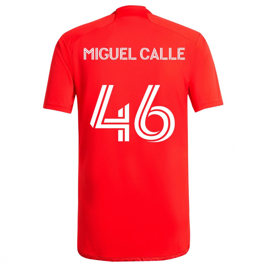 Kids Football Juan Miguel Calle #46 Red White Home Jersey 2024/25 T-Shirt Za