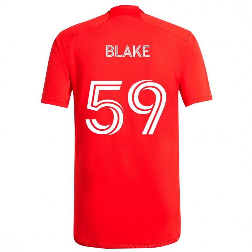 Kids Football Romain Blake #59 Red White Home Jersey 2024/25 T-Shirt Za