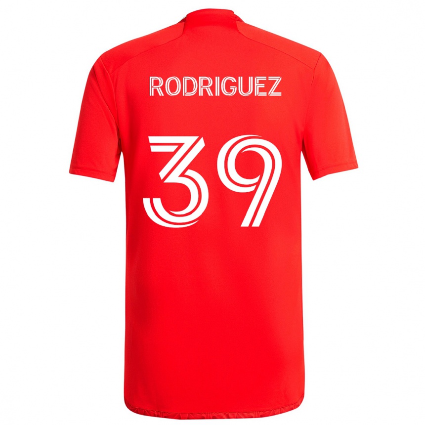 Kids Football Allan Rodriguez #39 Red White Home Jersey 2024/25 T-Shirt Za