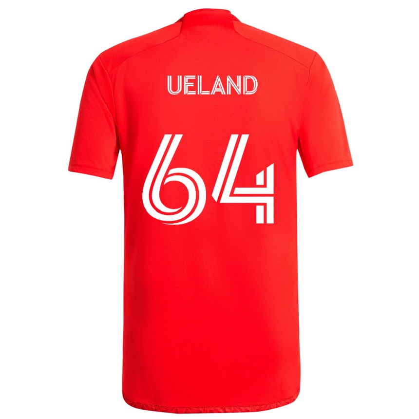 Kids Football Andreas Ueland #64 Red White Home Jersey 2024/25 T-Shirt Za