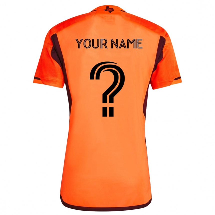 Kids Football Your Name #0 Orange Black Home Jersey 2024/25 T-Shirt Za