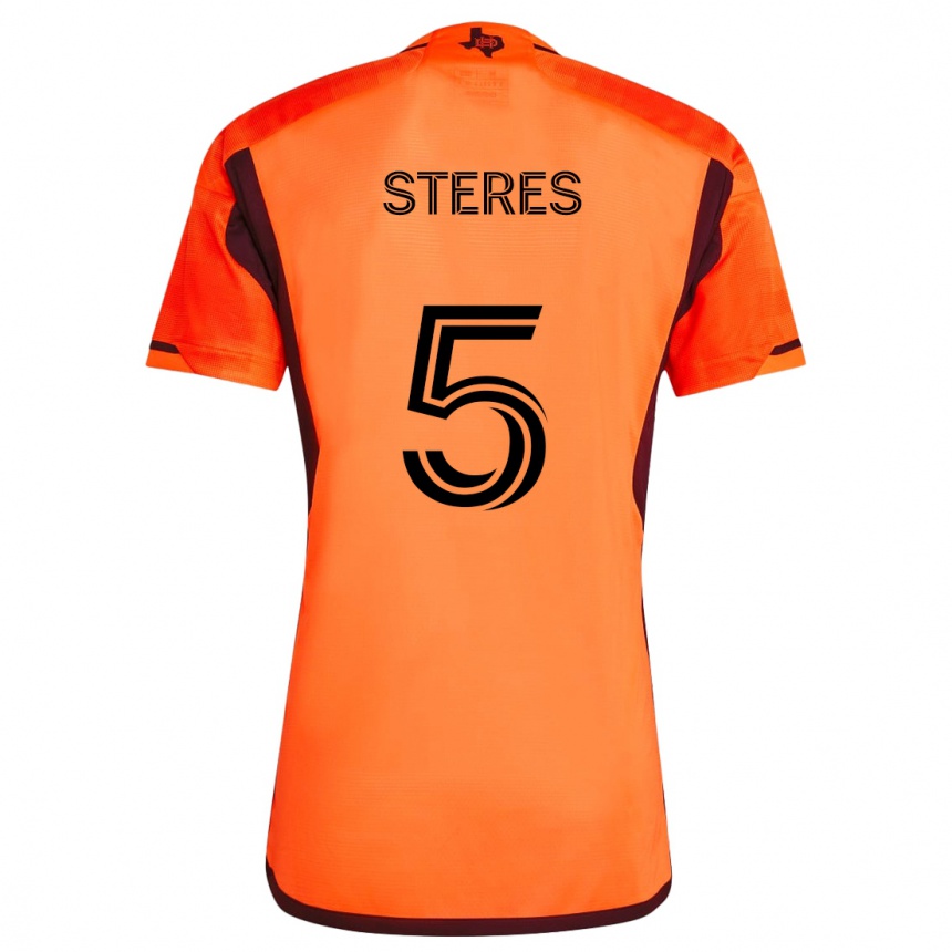 Kids Football Daniel Steres #5 Orange Black Home Jersey 2024/25 T-Shirt Za