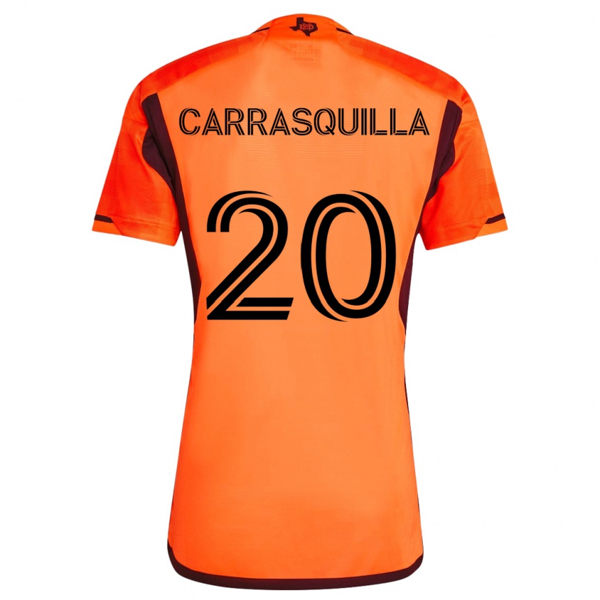 Kids Football Adalberto Carrasquilla #20 Orange Black Home Jersey 2024/25 T-Shirt Za