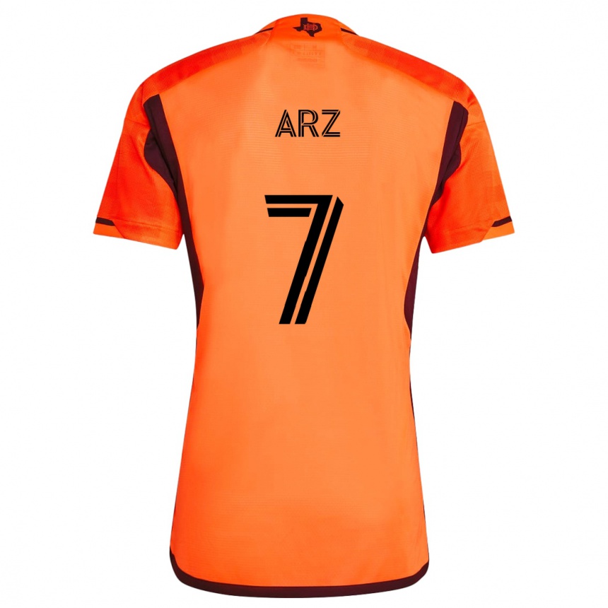 Kids Football Exon Arzú #7 Orange Black Home Jersey 2024/25 T-Shirt Za