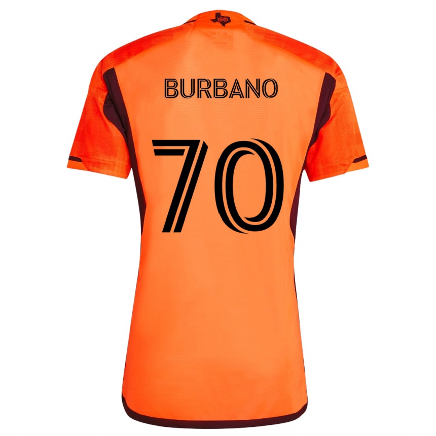 Kids Football Jordy Burbano #70 Orange Black Home Jersey 2024/25 T-Shirt Za