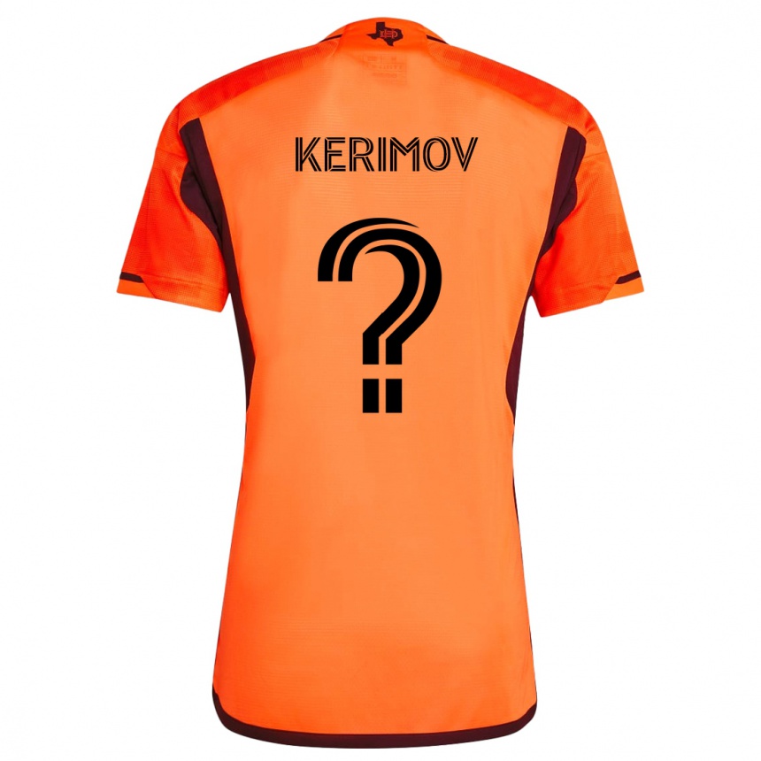 Kids Football Roman Kerimov #0 Orange Black Home Jersey 2024/25 T-Shirt Za