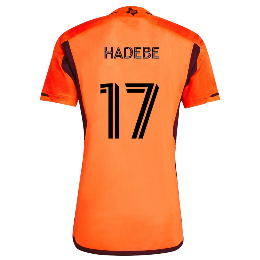 Kids Football Teenage Hadebe #17 Orange Black Home Jersey 2024/25 T-Shirt Za