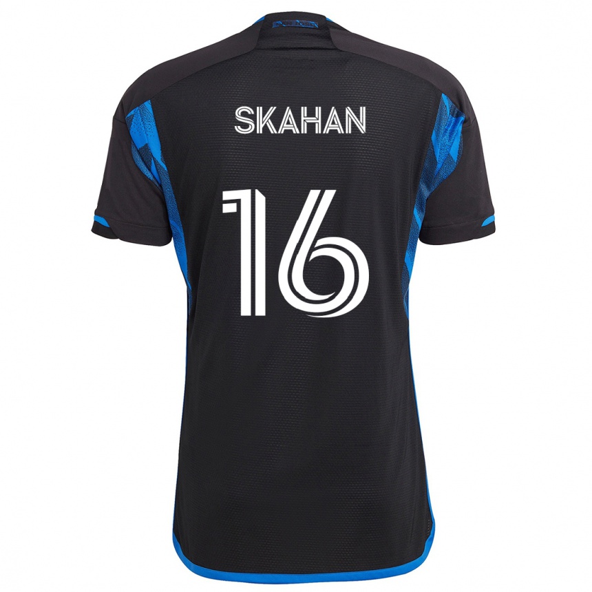 Kids Football Jack Skahan #16 Blue Black Home Jersey 2024/25 T-Shirt Za