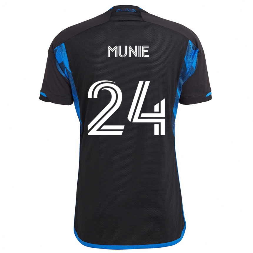 Kids Football Daniel Munie #24 Blue Black Home Jersey 2024/25 T-Shirt Za