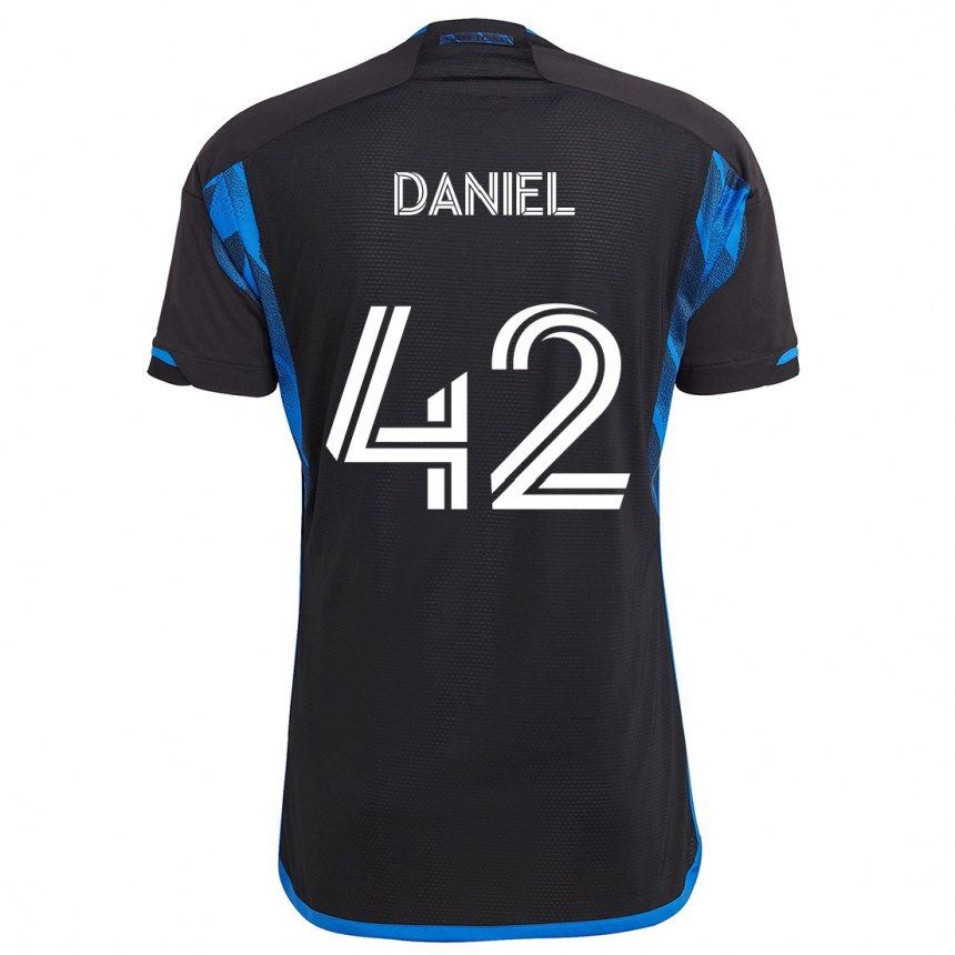 Kids Football Daniel #42 Blue Black Home Jersey 2024/25 T-Shirt Za