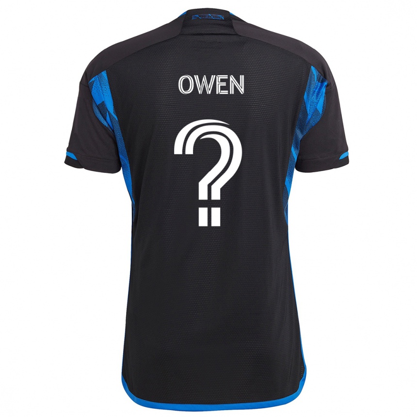 Kids Football Connor Owen #0 Blue Black Home Jersey 2024/25 T-Shirt Za