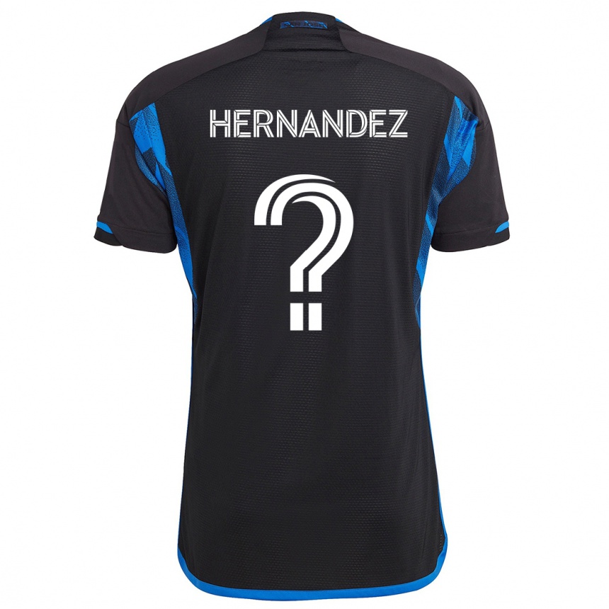 Kids Football Oliver Hernandez #0 Blue Black Home Jersey 2024/25 T-Shirt Za