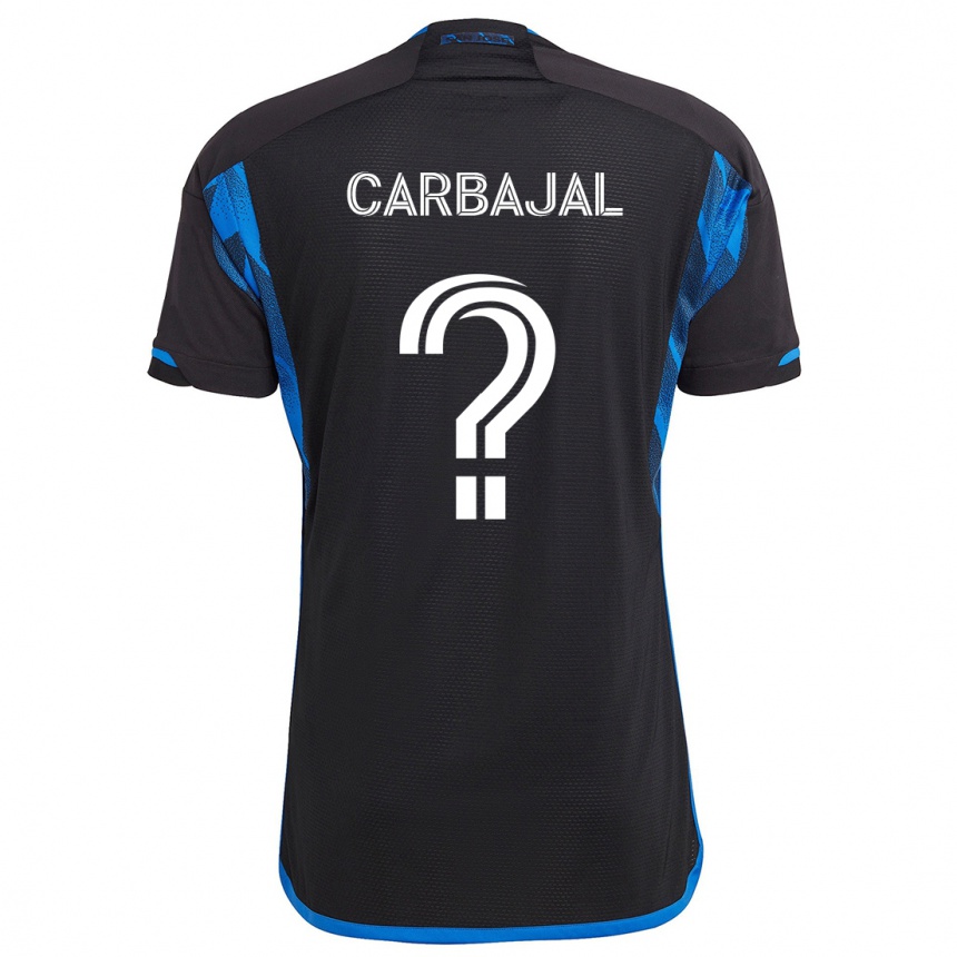 Kids Football Sebastian Carbajal #0 Blue Black Home Jersey 2024/25 T-Shirt Za