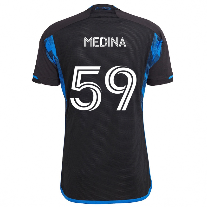 Kids Football Cruz Medina #59 Blue Black Home Jersey 2024/25 T-Shirt Za