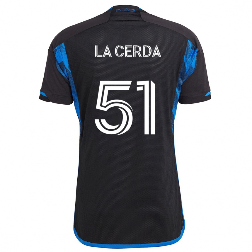 Kids Football Eric De La Cerda #51 Blue Black Home Jersey 2024/25 T-Shirt Za